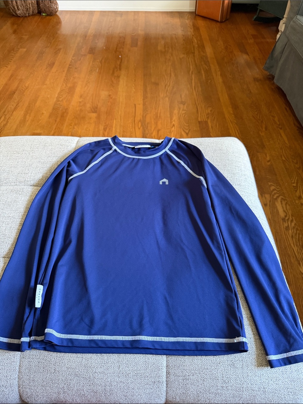 Cabana Life Boys Navy Long Sleeve Rashguard UPF 50+ Sz 12